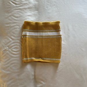 Yellow tube top crop top, size small